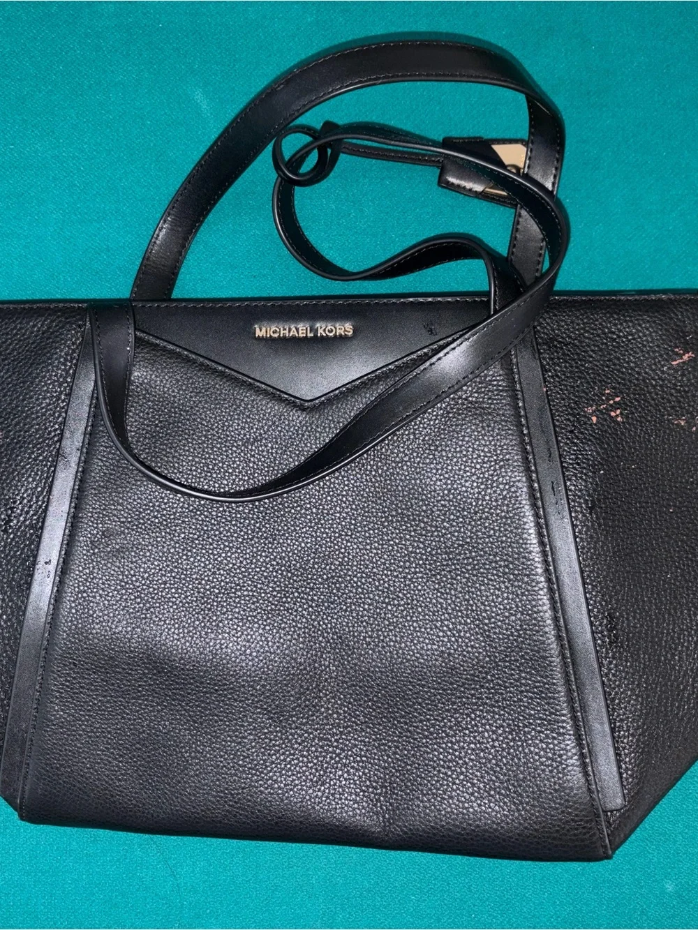 Michael Kors Whitney Black Leather Tote Bag